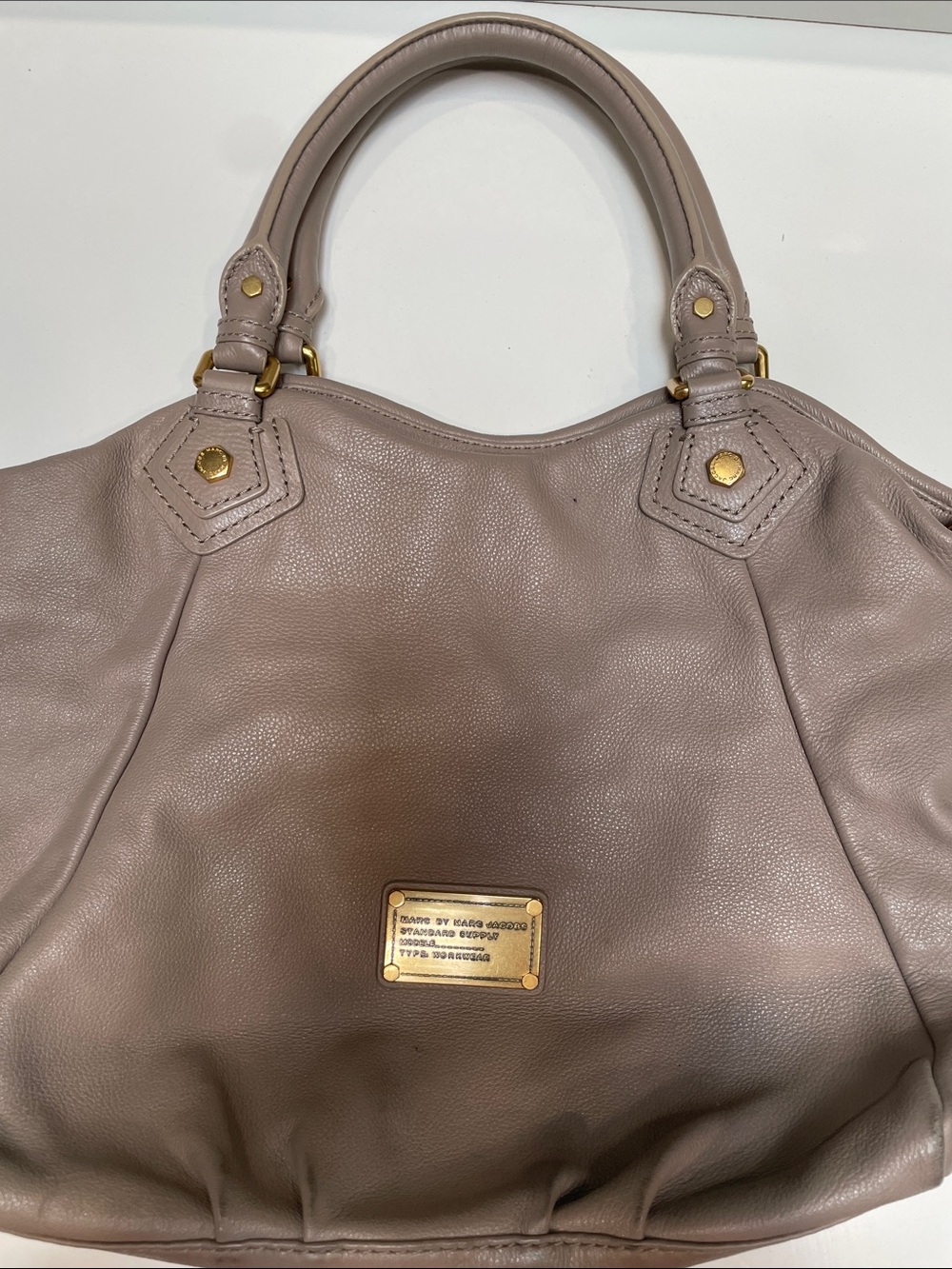 Marc by Marc Jacobs Fran bag Taupe Leather Tote with Gold Hardware
